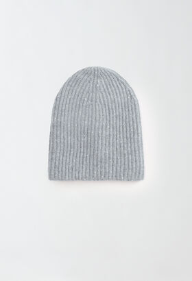 Fabiana Filippi Sequinned beanie, rock grey WHITE SAD265A810D8170000