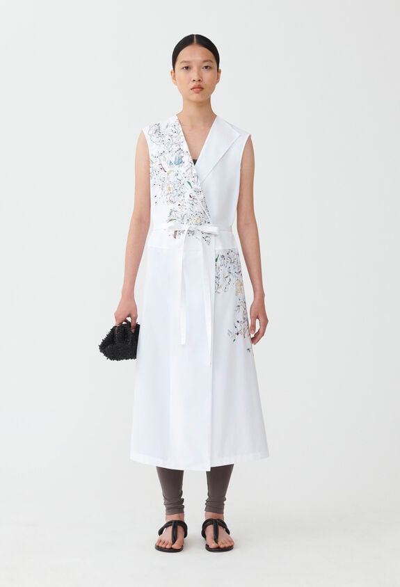 Fabiana Filippi Popeline-Kleid mit Stickerei, Weiß WEISS ABD274F487H4720000