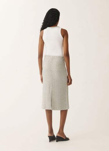 Fabiana Filippi Lurex knit tweed skirt, aqua green and vanilla VANILLA/AQUAGREEN GND275F778L3660000