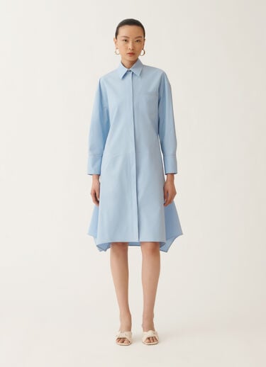 Fabiana Filippi Hemdblusenkleid aus Stretch-Popeline, hellblau HELLBLAU ABDC02F113H5450000
