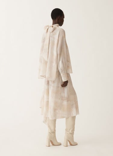 Fabiana Filippi Top in crepe de chine stampato, burro, acero e peonia BEIGE TPD215F318D8860000