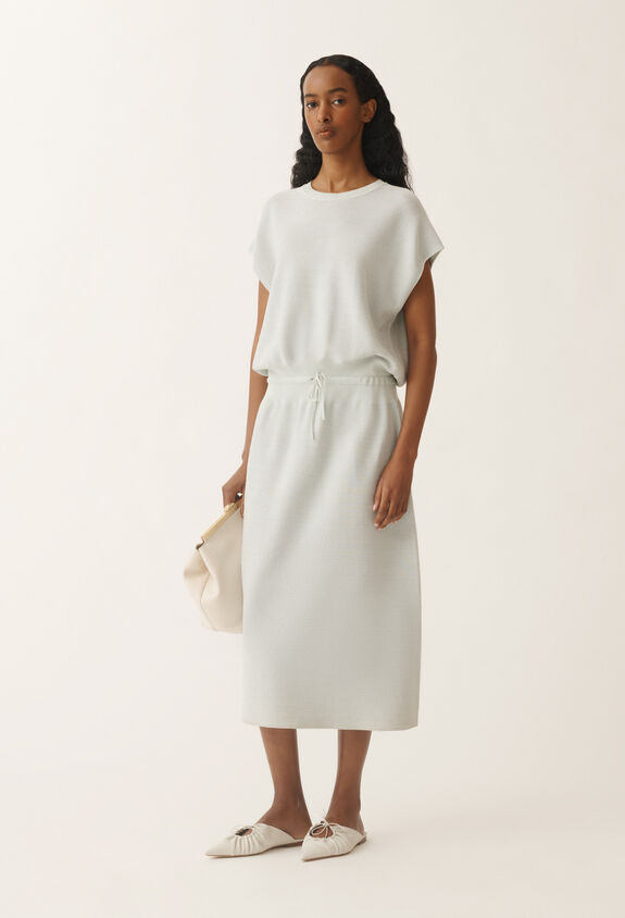 Fabiana Filippi Cotton dress with lurex, aqua green AQUAGREEN ABD275F625L2330000