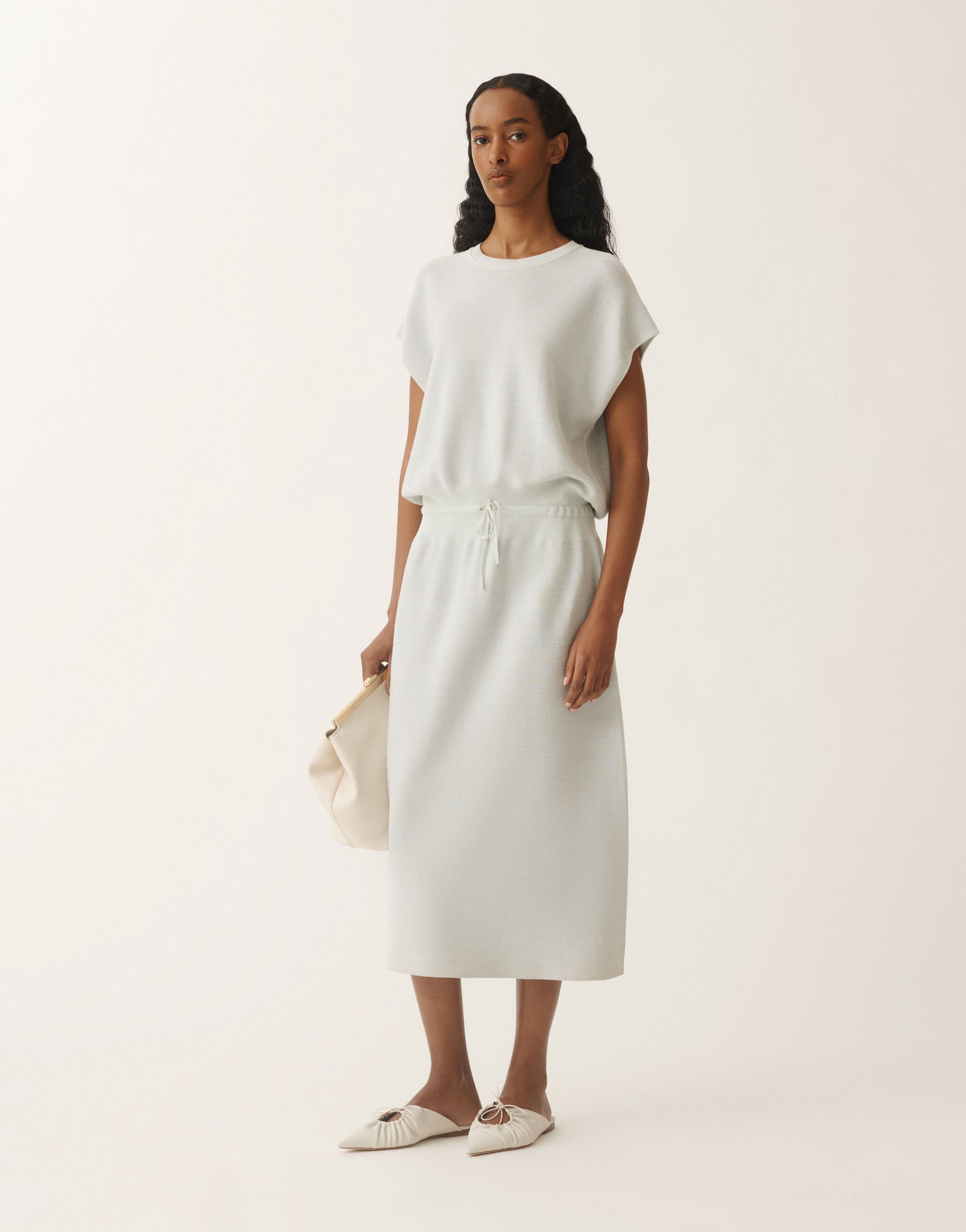 Fabiana Filippi Cotton dress with lurex, aqua green AQUAGREEN ABD275F625L2330000