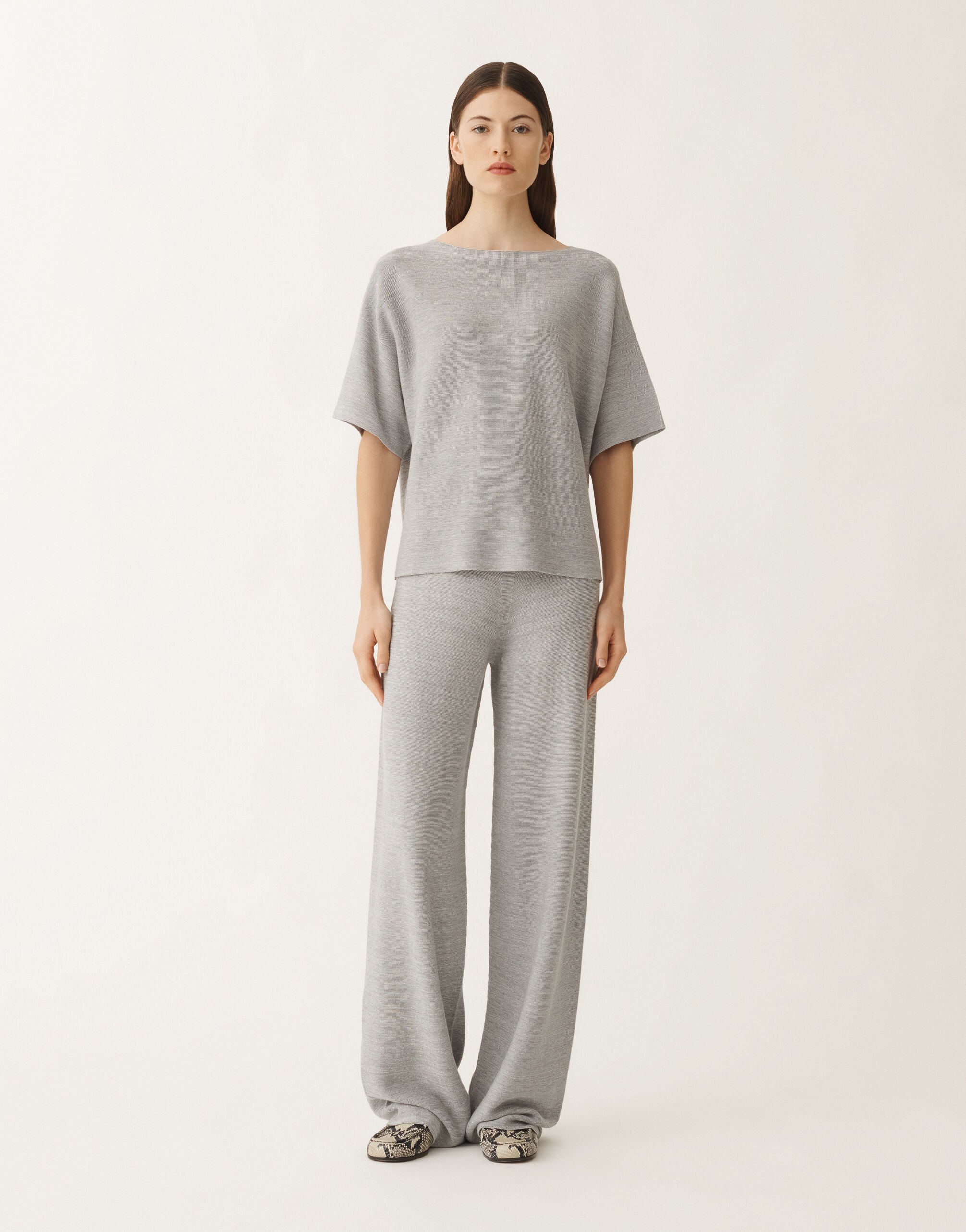 Fabiana Filippi Cotton and lurex sweater, rock grey GREY MAD265F097L2330000