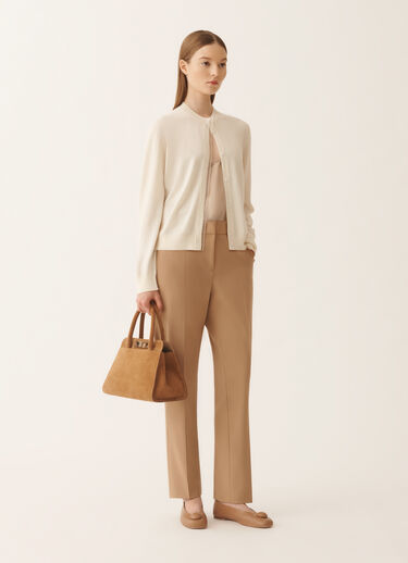 Fabiana Filippi Wool and cotton cardigan, cream Butter MAD266F061L9300000