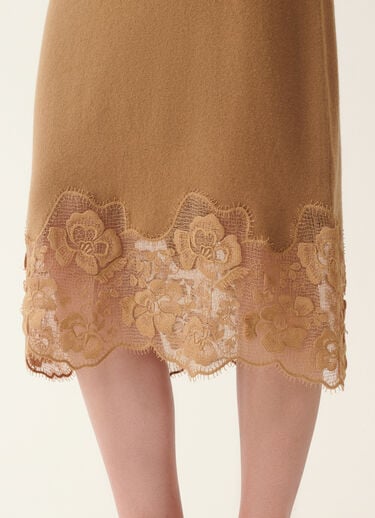 Platinum and lace pencil skirt, rattan Fabiana Filippi Platinum and lace pencil skirt, rattan Rattan GND226F765M4460000