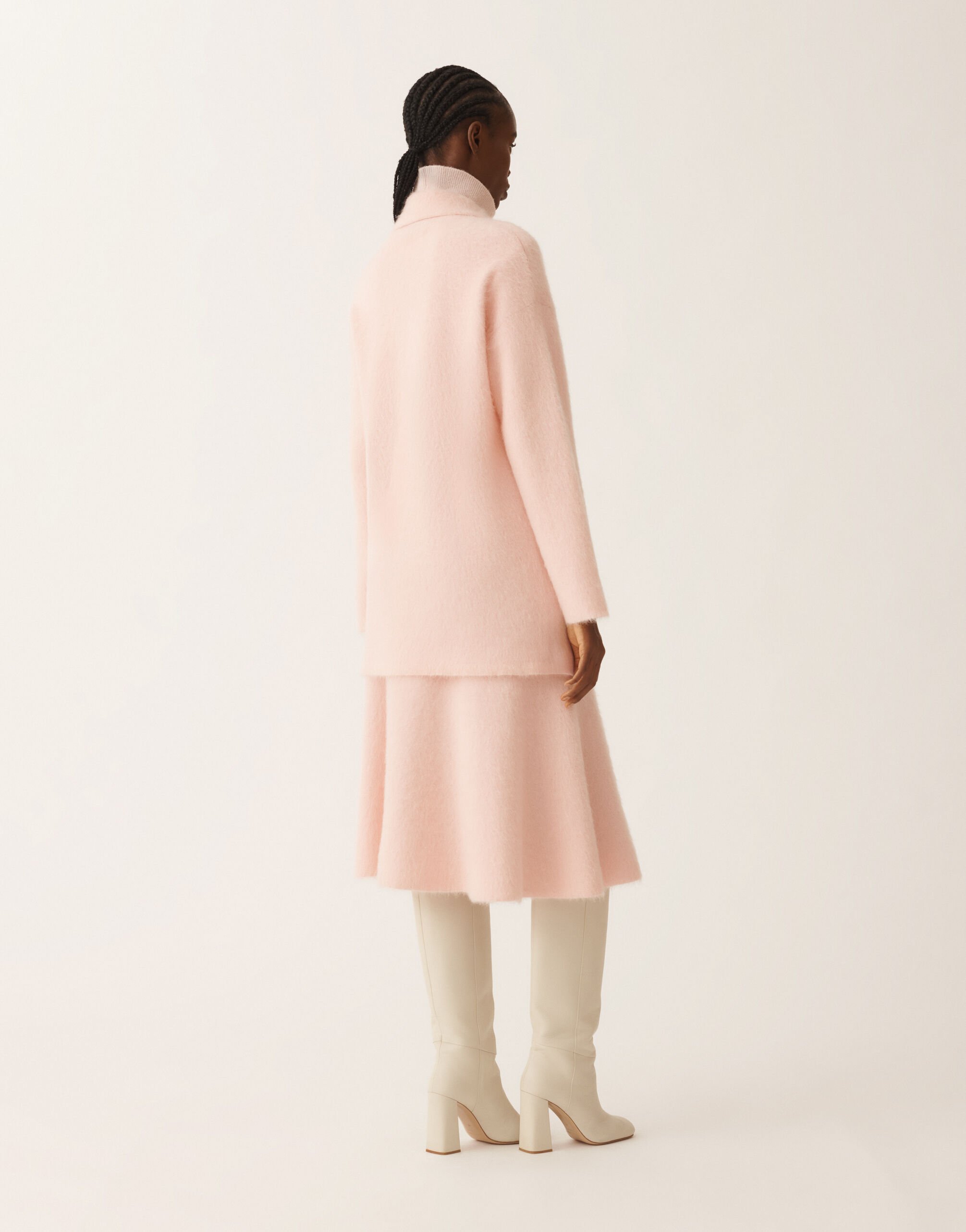 Fabiana Filippi Hemd aus gebürstetem Merino und Mohair, Quarzrosa Rosa MAD225F543L6200000