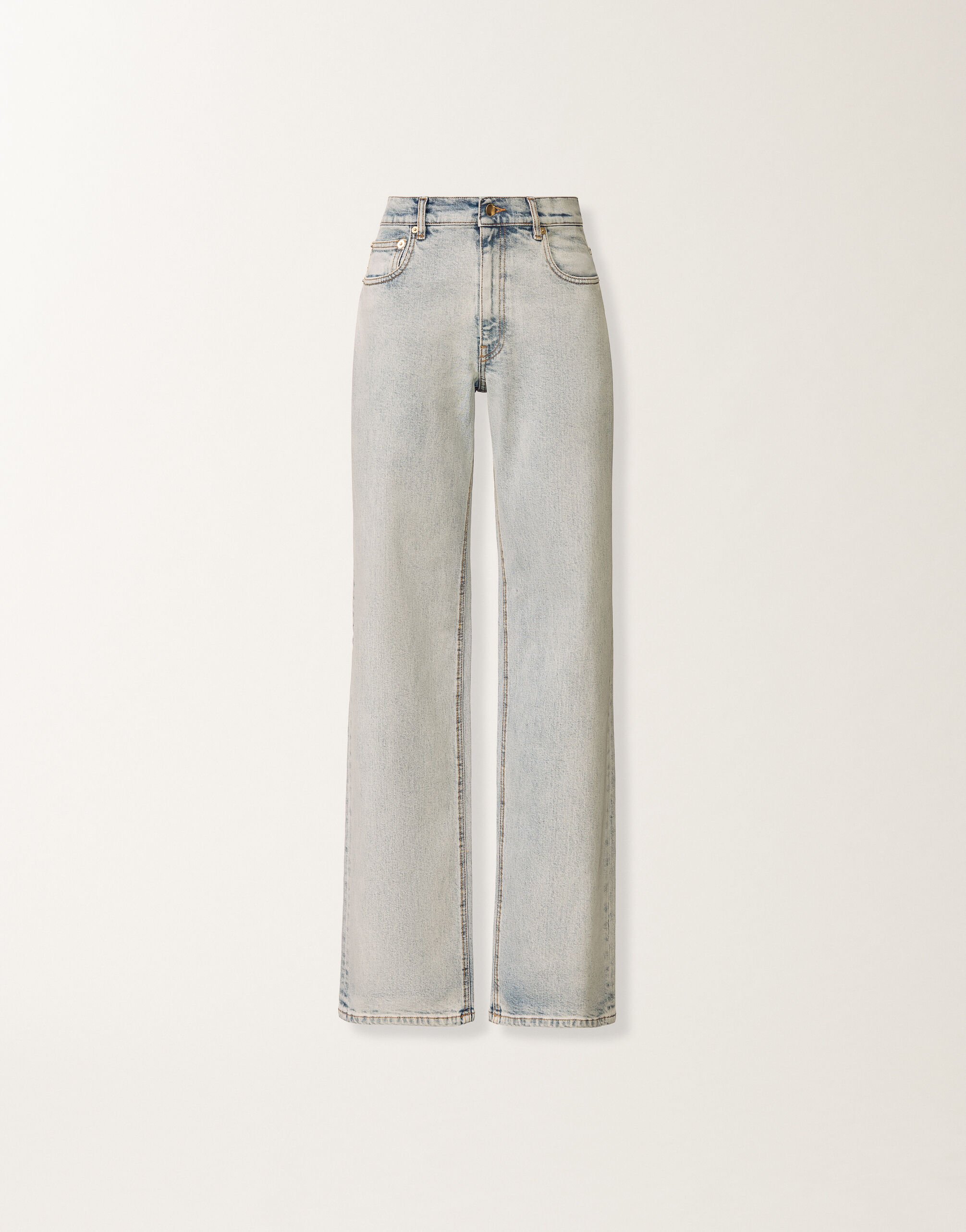 Fabiana Filippi Water-marbled denim pants Blue PAD266F347L7310000