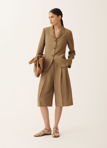 Fabiana Filippi Jacke aus fließendem Leinen und Viskose, schlammfarben SCHLAMM GCD276F662D5440000