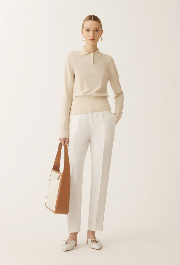 Fabiana Filippi Montefalco linen and viscose trousers, white WHITE PAD275F326L3100000