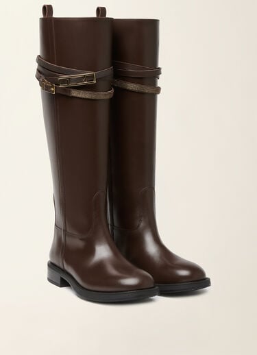 Fabiana Filippi Riding boot in brushed calfskin, ebony Ebony ASD216A821M5130000
