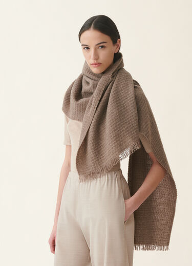 Sciarpa in lana e cashmere con lurex, moka meringa Fabiana Filippi Sciarpa in lana e cashmere con lurex, moka meringa Moka meringa SAD216A874M5260000
