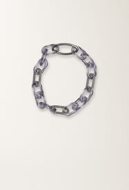 Fabiana Filippi Smoky plexi chain necklace with filo diamante Gray BXD266A855M0230000