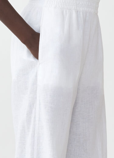 Fabiana Filippi LINEN CLOTH WIDE LEG TROUSERS WITH ELASTIC WAISTBAND OPTICAL WHITE PAD274F284D6610000