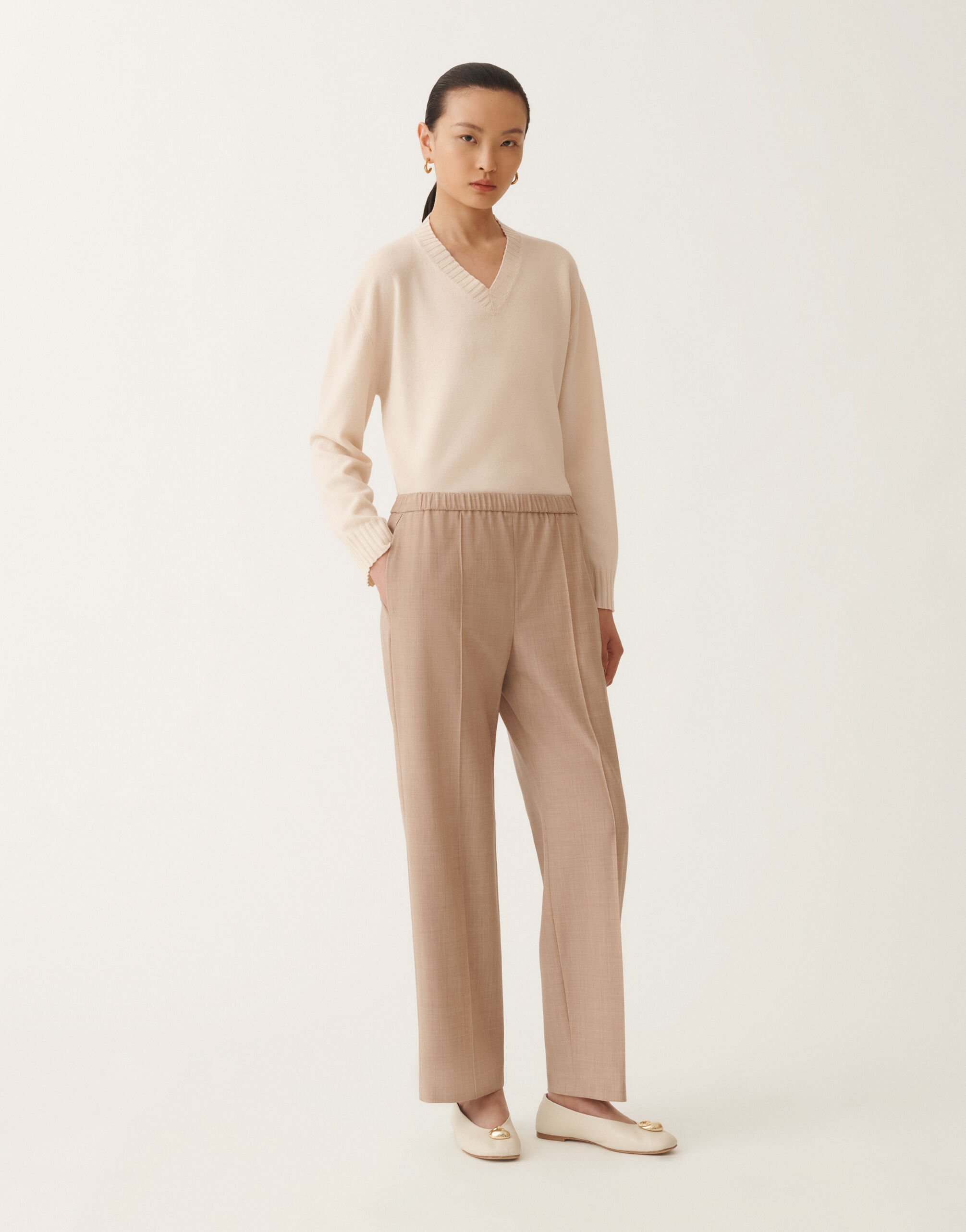 Fabiana Filippi Gubbio cool wool trousers, maple BEIGE PAD215F322L5230000