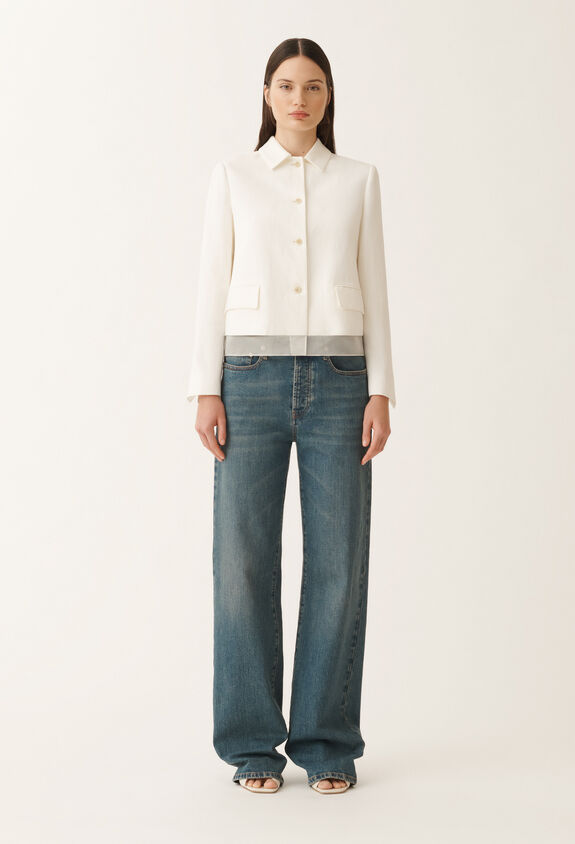 Fabiana Filippi Veste de chasseur en lin et viscose, blanc BLANC GCD275F590L3910000