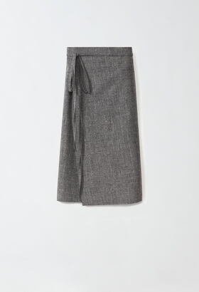 Fabiana Filippi MALFILE' FLANNEL WRAP SKIRT BLACK CTD224F712D7710000
