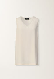 Fabiana Filippi Crepe de Chine tank top, rain Gray TPD266F295L7750000