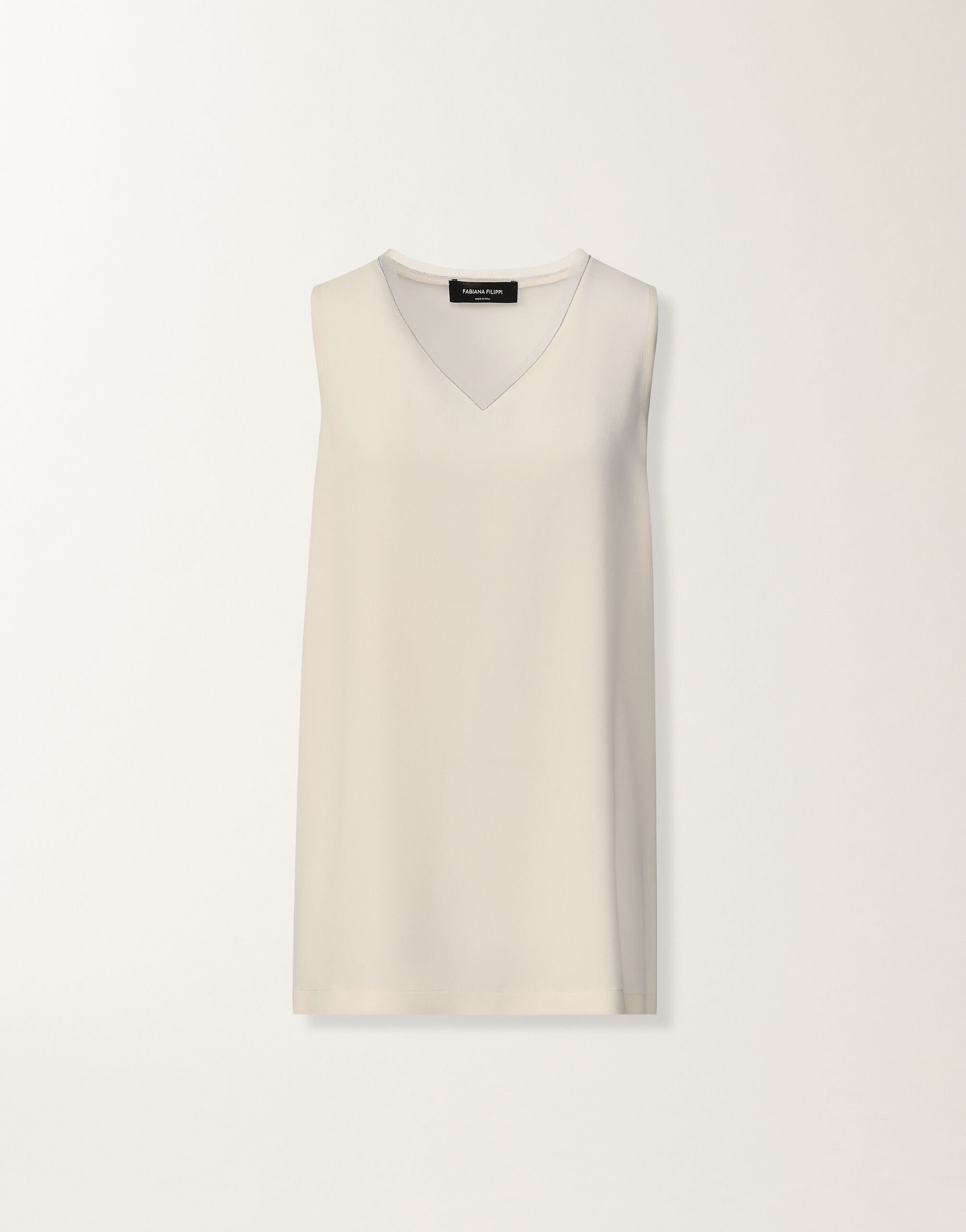 Fabiana Filippi Crepe de Chine tank top, rain Gray TPD266F295L7750000