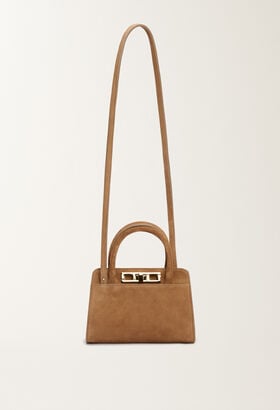 Fabiana Filippi Handbag piccola in camoscio, vimini MARRONE BGD215A853L8070000