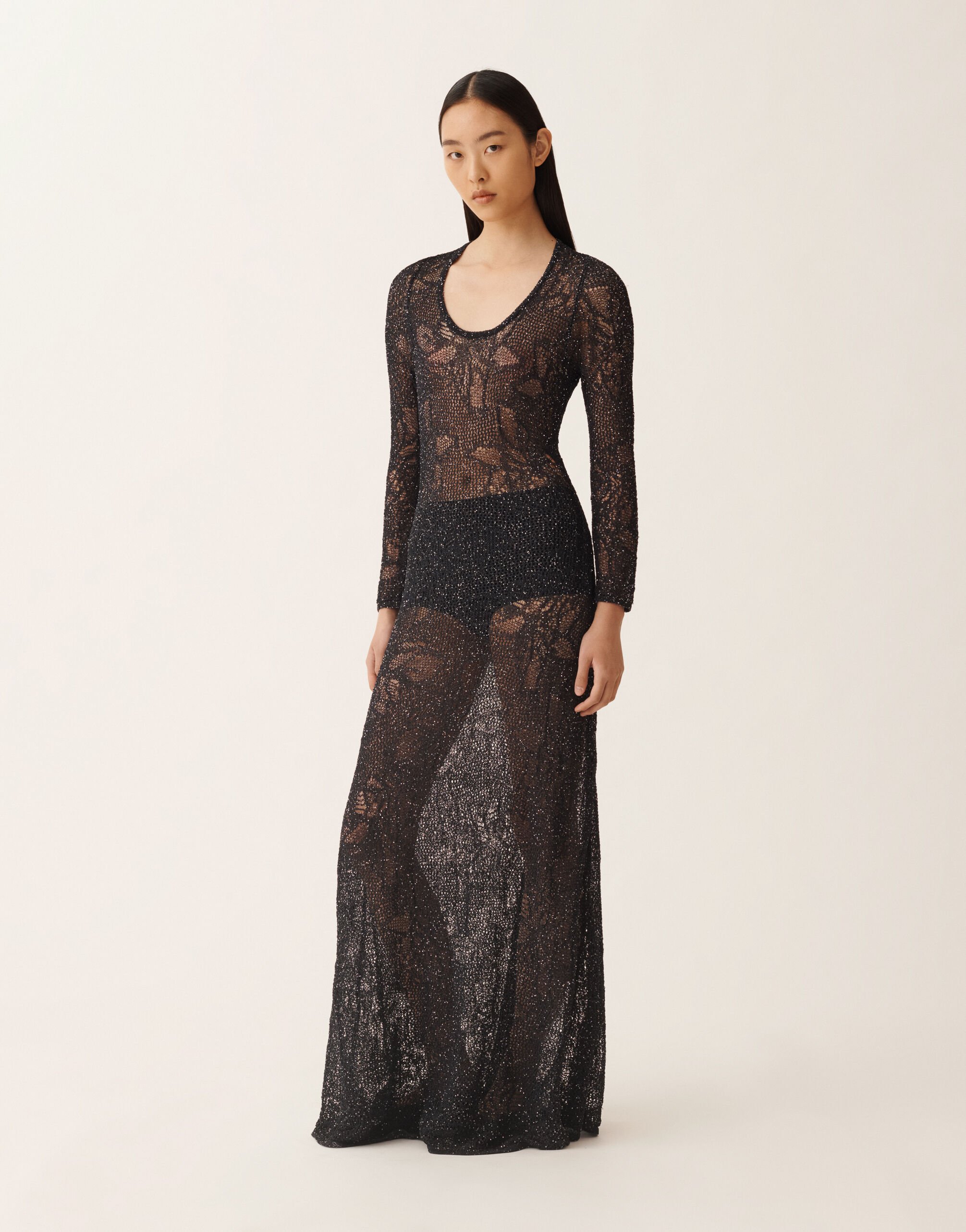 Fabiana Filippi Vestido en micro lentejuelas azul medianoche AZUL MEDIANOCHE ABD276F606D8640000