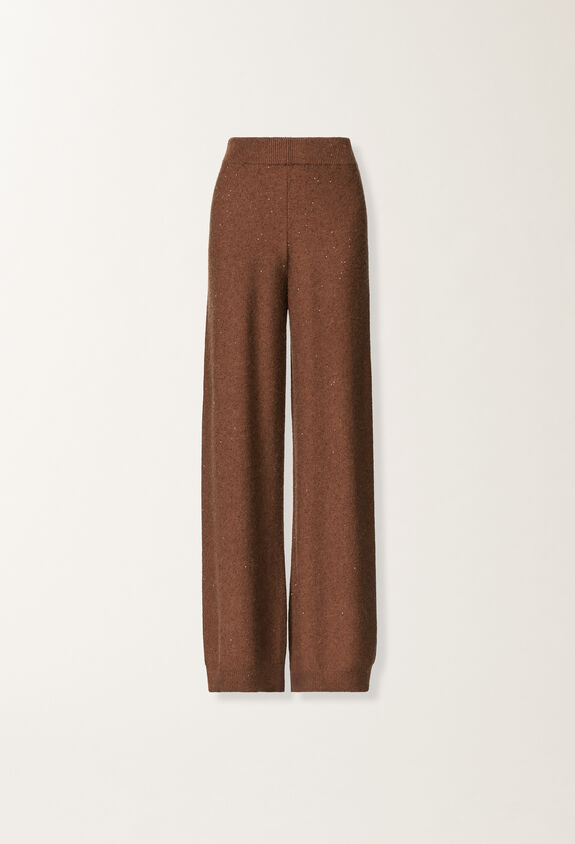 Fabiana Filippi Wool and silk trousers with sequins, mahogany BROWN PAD215F391D2960000