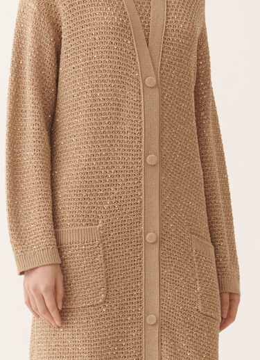 Fabiana Filippi Cotton tape cardigan with sequins, maple ACER MAD276F532M1200000