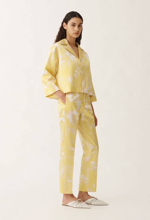 Fabiana Filippi Tilia-print silk jacket, cedar YELLOW GCD265F232D8270000