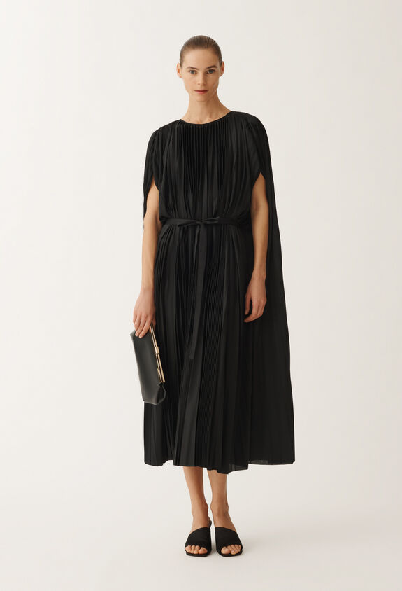 Fabiana Filippi PLEATED JERSEY FLARED DRESS BLACK ABD265F440L2990000