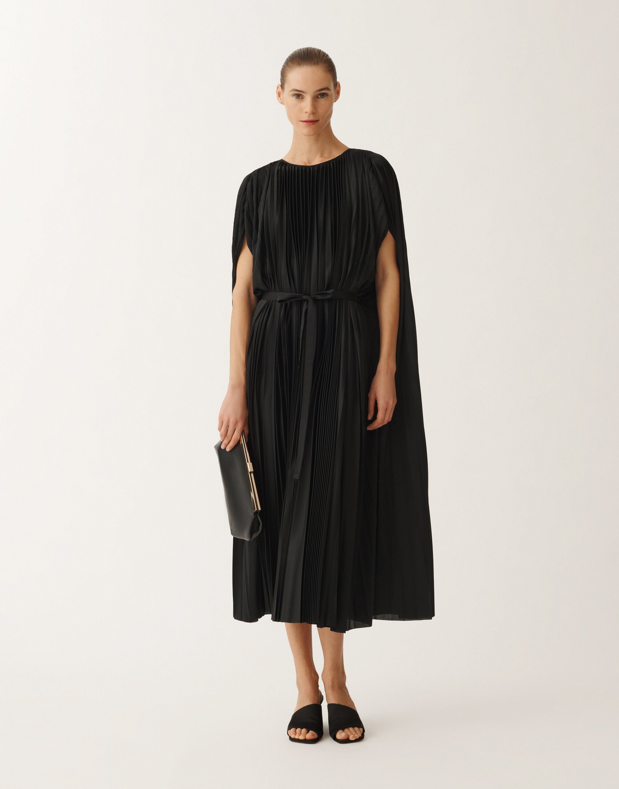 Fabiana Filippi Pleated jersey dress, black BLACK ABD265F440L2990000