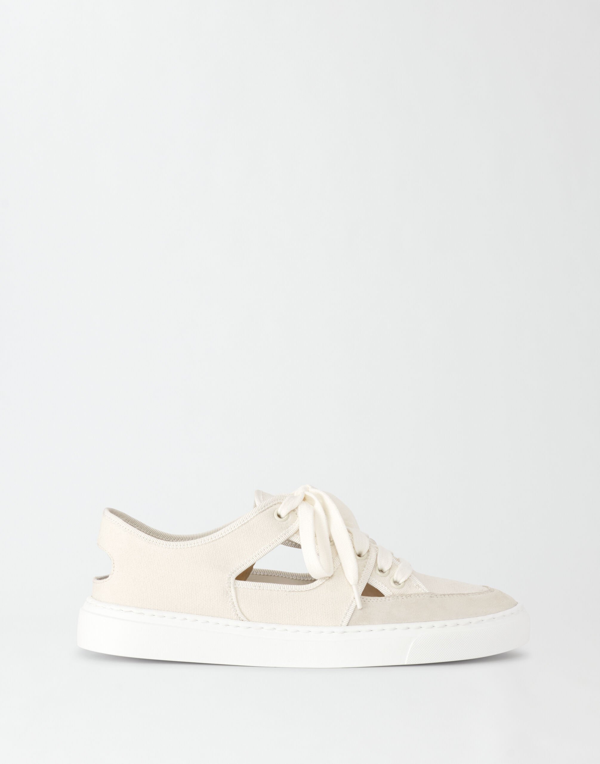 Fabiana Filippi SUEDE AND CANVAS OPEN SNEAKERS GCD274F543D6610000