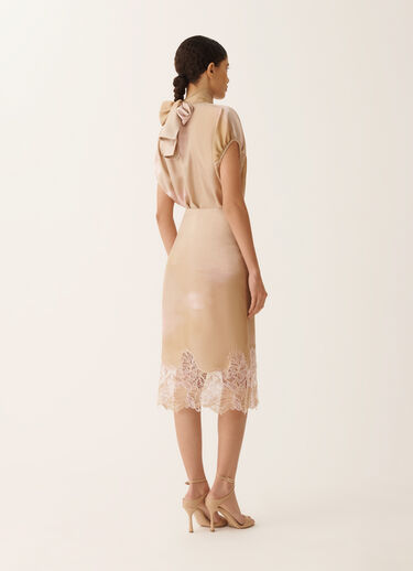 Fabiana Filippi Printed silk twill skirt with lace, memento rosae MEMENTO ROSAE GND276F837M1040000