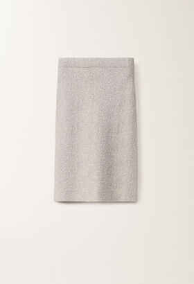 Fabiana Filippi Lurex knit tweed skirt, vanilla and mauve BLUE GND275F848L3540000