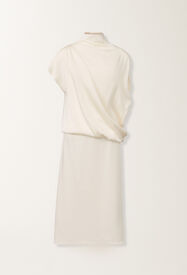 Fabiana Filippi Kleid aus Enver-Satin, buttergelb Weiß ABD215F169L5960000
