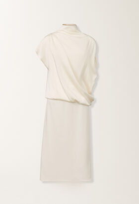 Fabiana Filippi Envers satin dress, butter WHITE ABD215F169L5960000