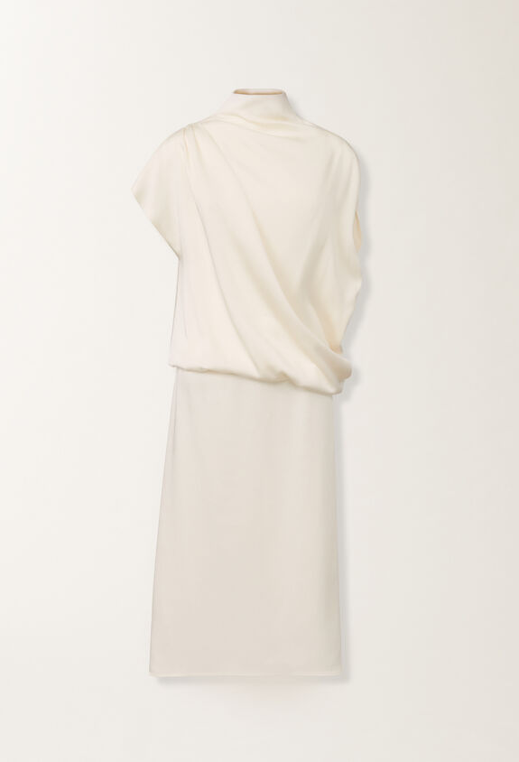 Fabiana Filippi Envers satin dress, butter WHITE ABD215F169L5960000