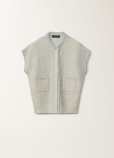 Fabiana Filippi Cárdigan de tweed de punto lúrex, vainilla y verde agua VANILLA/VERDEAGUA MAD275F557L3660000