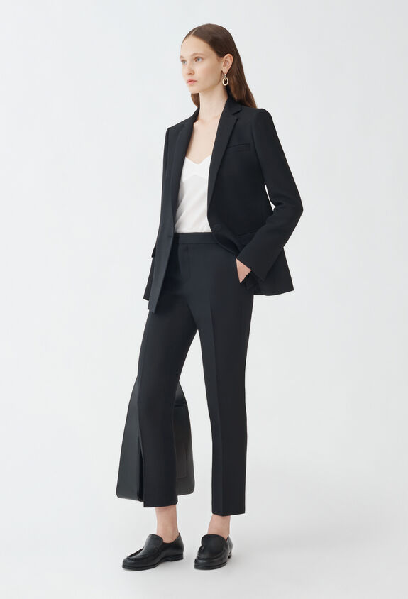 Fabiana Filippi Hose aus Wolle und Seide, Schwarz Schwarz PAD264F260D6290000