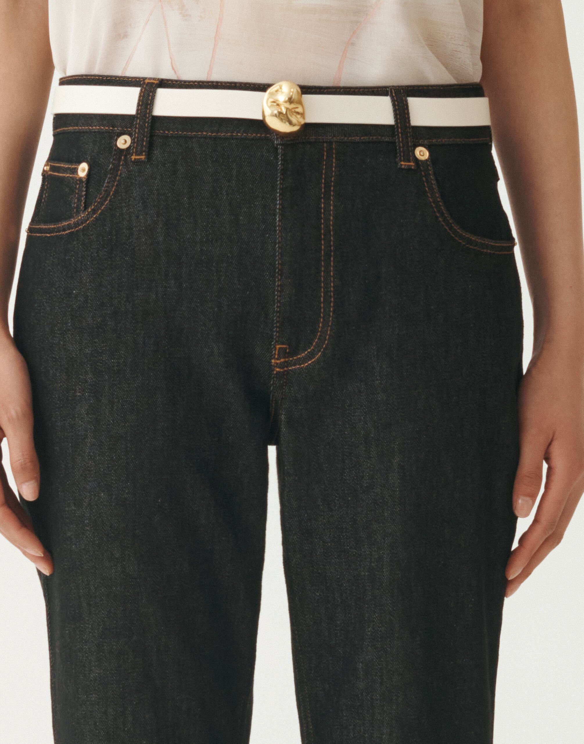 Fabiana Filippi Calfskin belt, butter WHITE AAD215A829L8030000