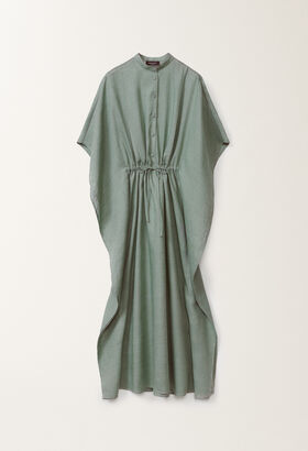 Fabiana Filippi Linen canvas kaftan, teal AQUAGREEN ABD275F625L2330000