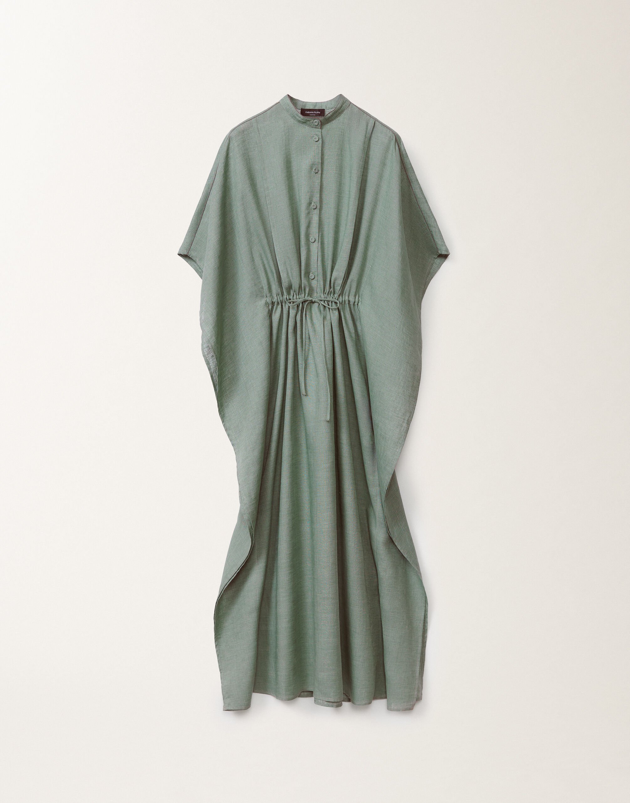 Fabiana Filippi Caftan en toile de lin, bleu pétrole TURQUOISE ABD275F538L3770000