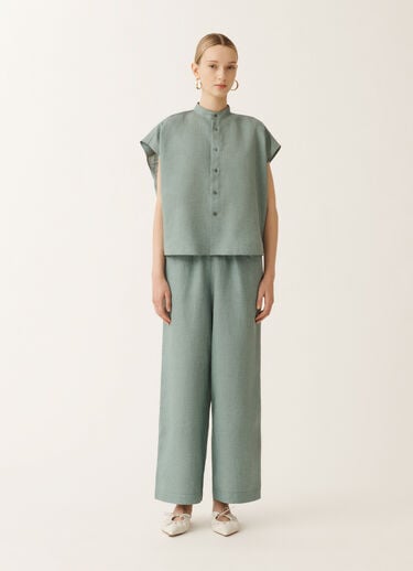 Fabiana Filippi Camisa de tela de lino, verde azulado TURQUESA CAD275F883L3770000