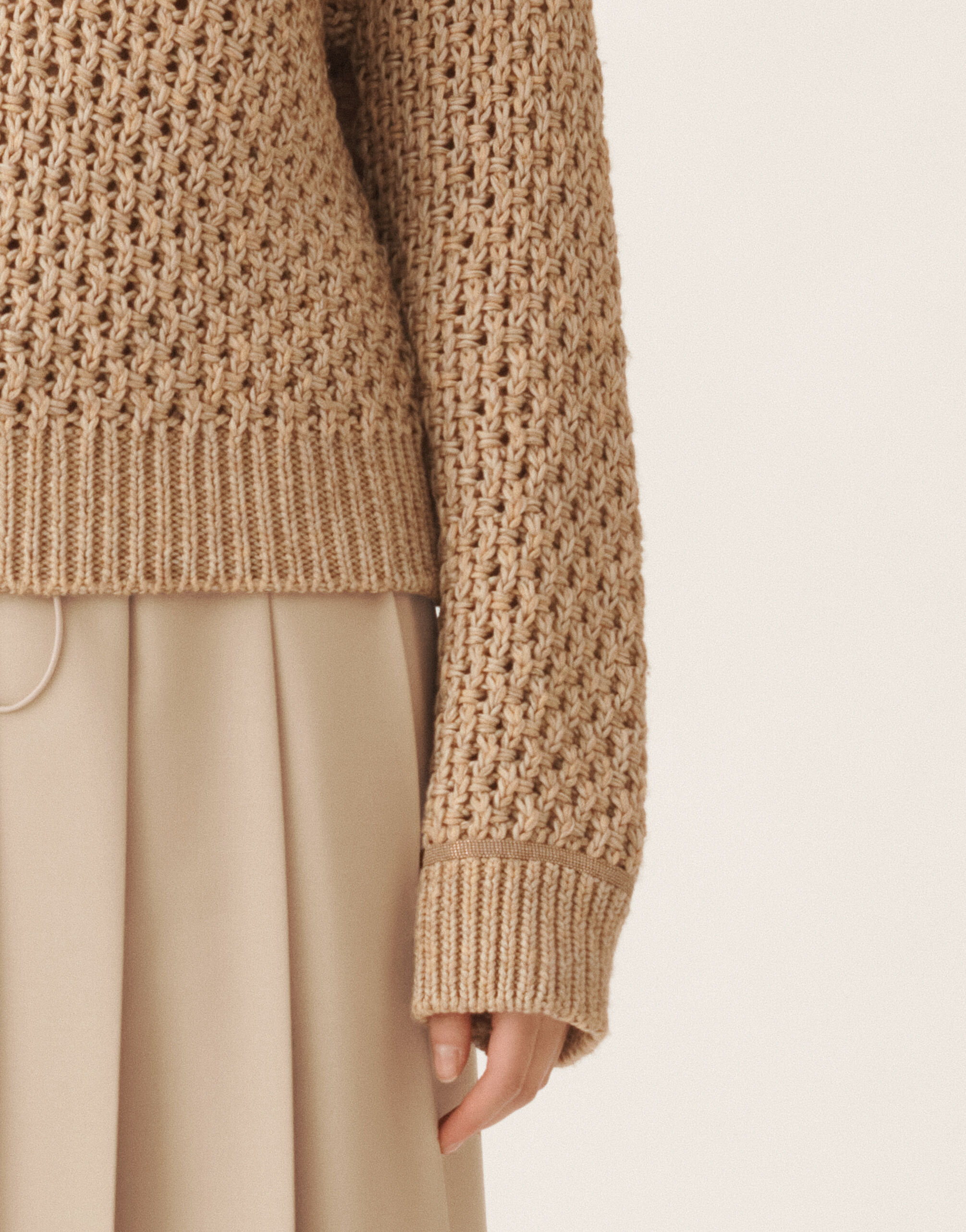 Mouliné knit sweater, maple for Women | Fabiana Filippi®