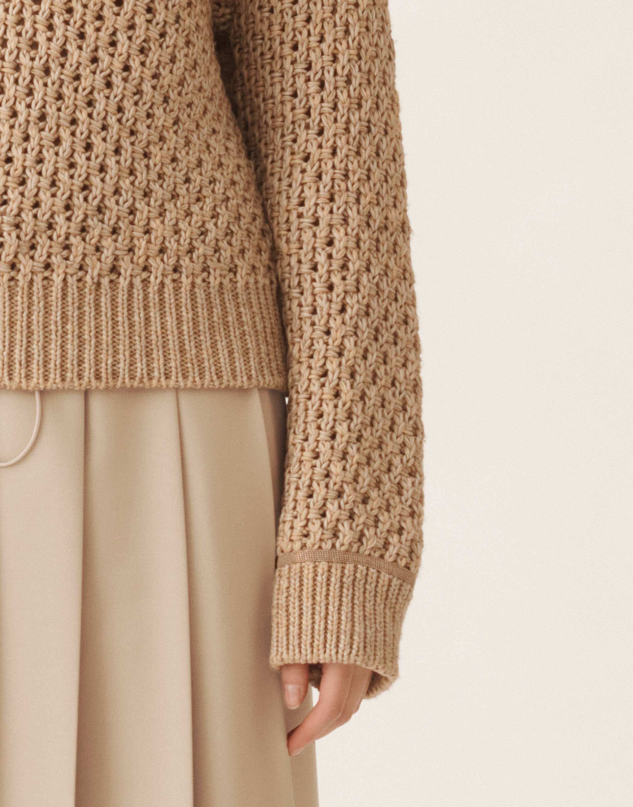 Fabiana Filippi Pullover aus Mouliné-Garn, Ahorn Beige MAD266F113L7440000