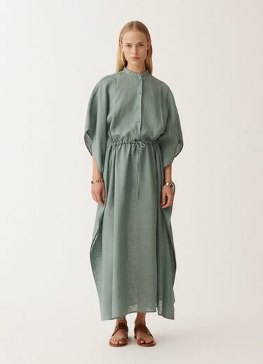Fabiana Filippi Caftan en toile de lin, bleu pétrole TURQUOISE ABD275F538L3770000