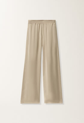Fabiana Filippi Amelia viscose satin trousers, clay BLACK PAD265F326D4320000