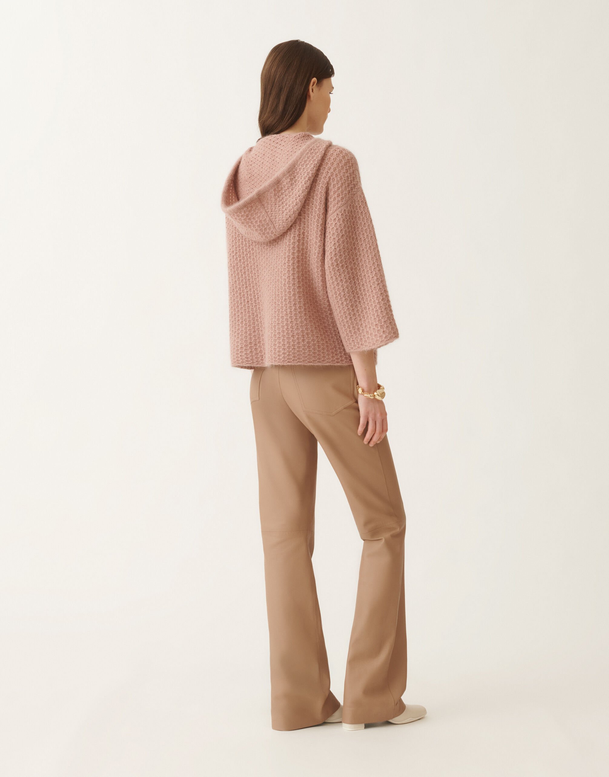 Fabiana Filippi Platinum mohair hoodie, smoke pink PINK MAD215F076L5510000