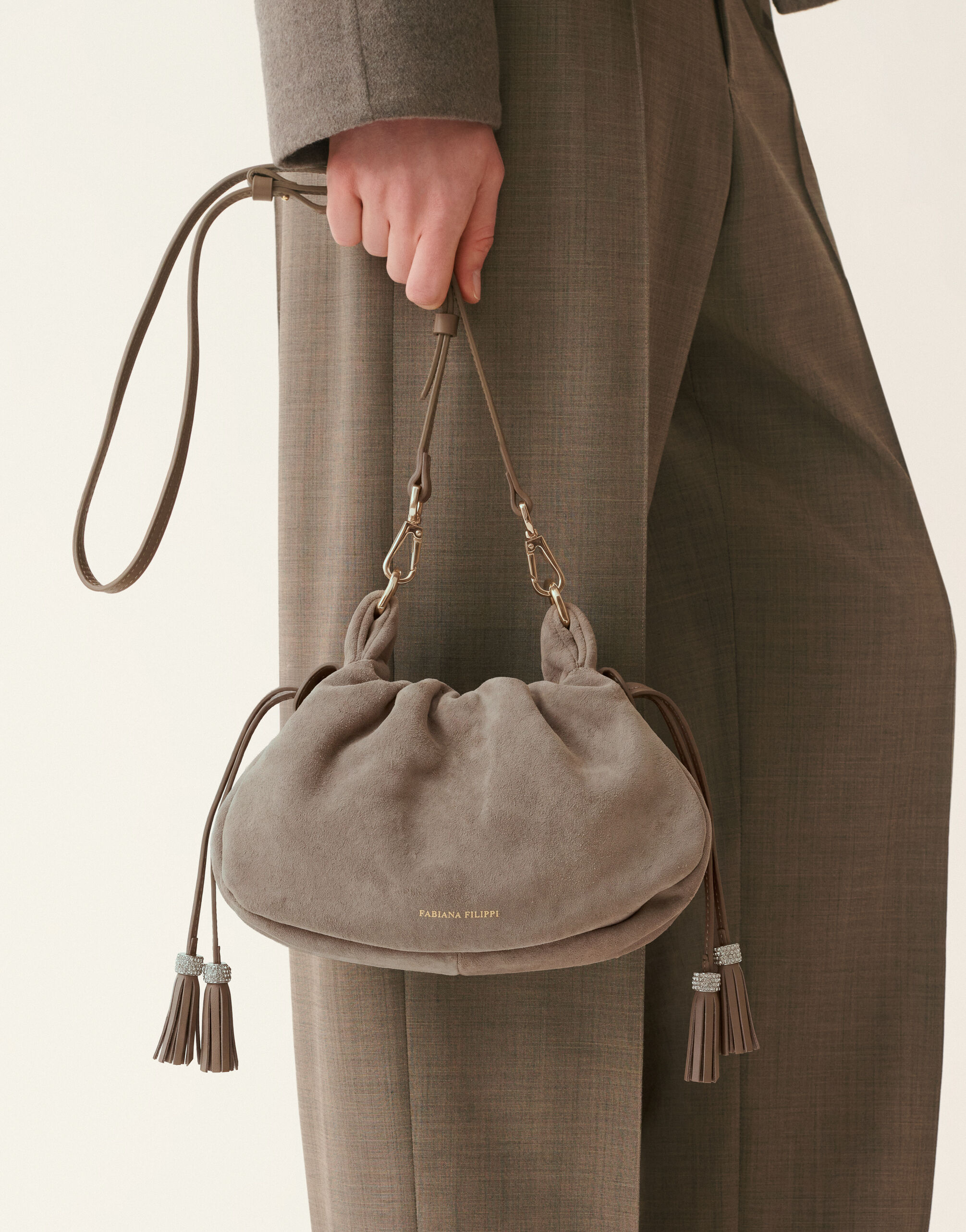 Suede Muffin bag, falcon Fabiana Filippi Suede Muffin bag, falcon Falcon BGD226A806M5640000