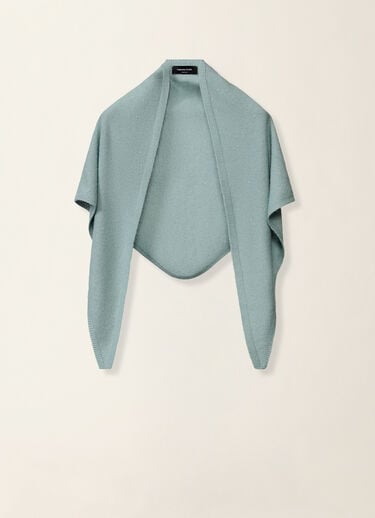 Fabiana Filippi Écharpe triangle en laine et soie avec paillettes, vert Vert SAD216A881D2960000