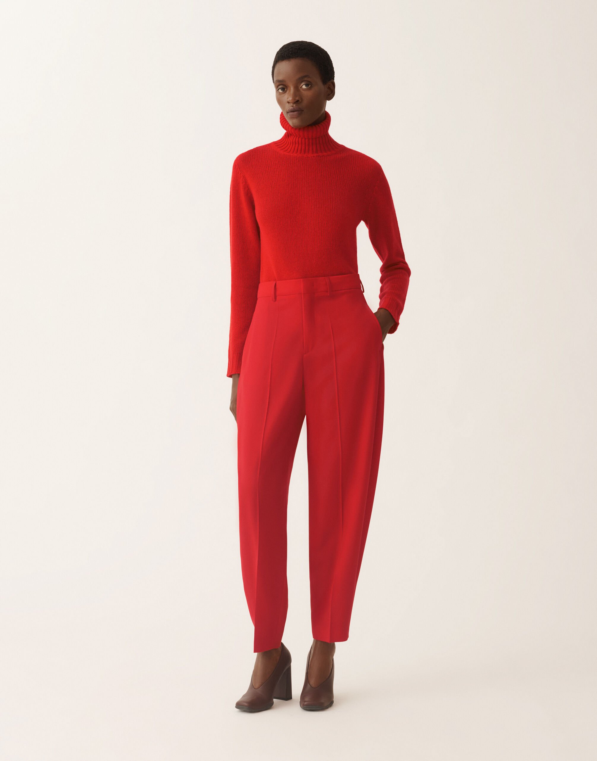 Fabiana Filippi Bi-stretch fresco wool trousers, lacquer Red PAD225F793L6710000